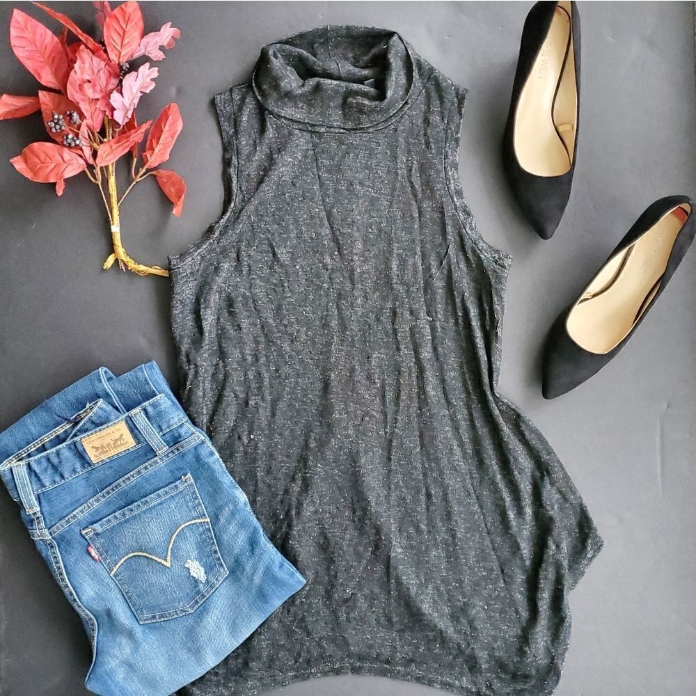 Apt 9 Black Turtleneck Tank Blouse